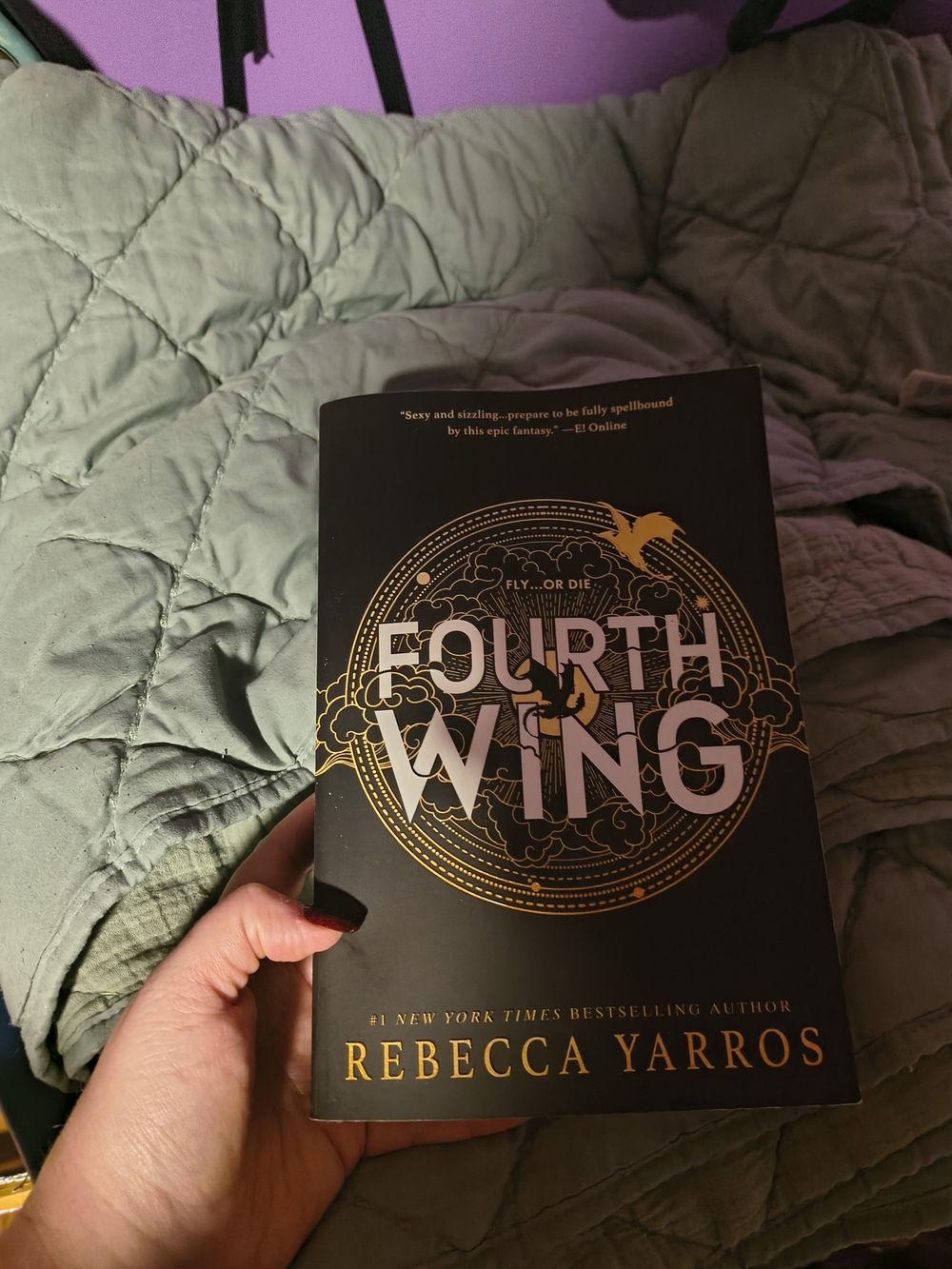 Fourth Wing Paperback - Black & Gold